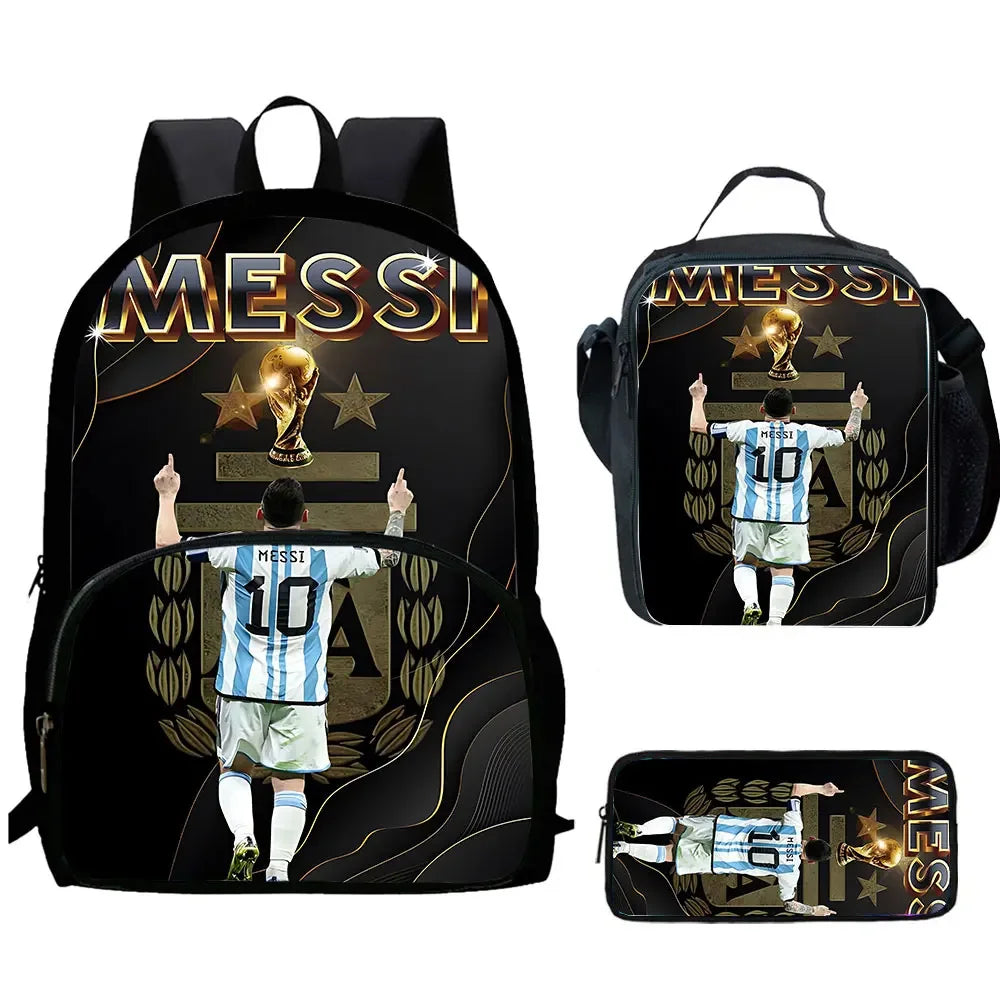 Cartoon C-CR7 Football-Stars Child Backpack,Lunch Bags,Pencil Bags for 4-8 Years Old Anime School Bags for Boys Girls Best Gift