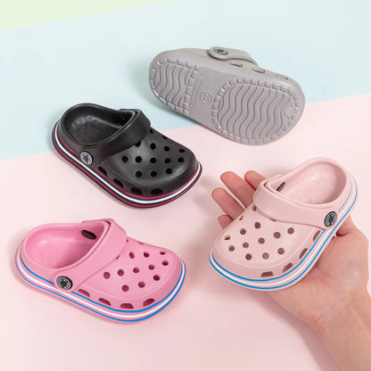 Children's Summer Classic Garden Shoes EVA Anti-slip Soft Bottom Kids Cave Shoes Solid Color Breathable Home Indoor Slippers