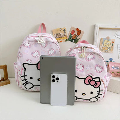 Sanrioed Anime Hello Kitty Cinnamoroll My Melody Kuromi Cute Kid Backpack Kawaii Cartoon Leather Mini School Bag Holiday Gift