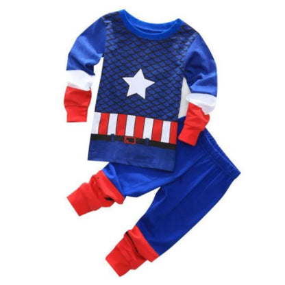 High Quality kid's Pajamas Set Avengers Hulk Boy Girl Captain America Cartoon Longsleeved Pajama and pajama suit for kids gift