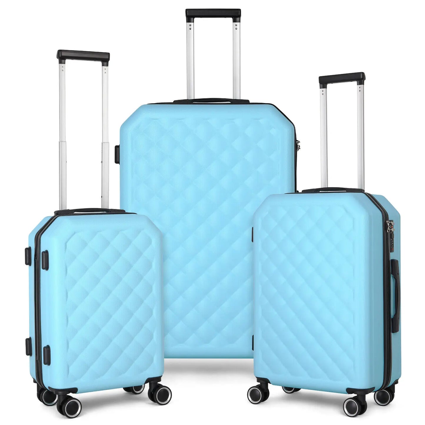 3 Pieces Luggage Set Softside Travel Suitcase with Spinner Wheels, 20+24+28in Lightweight Suitecase Set