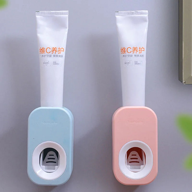 ECOCO Automatic Toothpaste Dispenser Wall Mount Bathroom Bathroom Accessories Waterproof Toothpaste Squeezer Toothbrush Holder