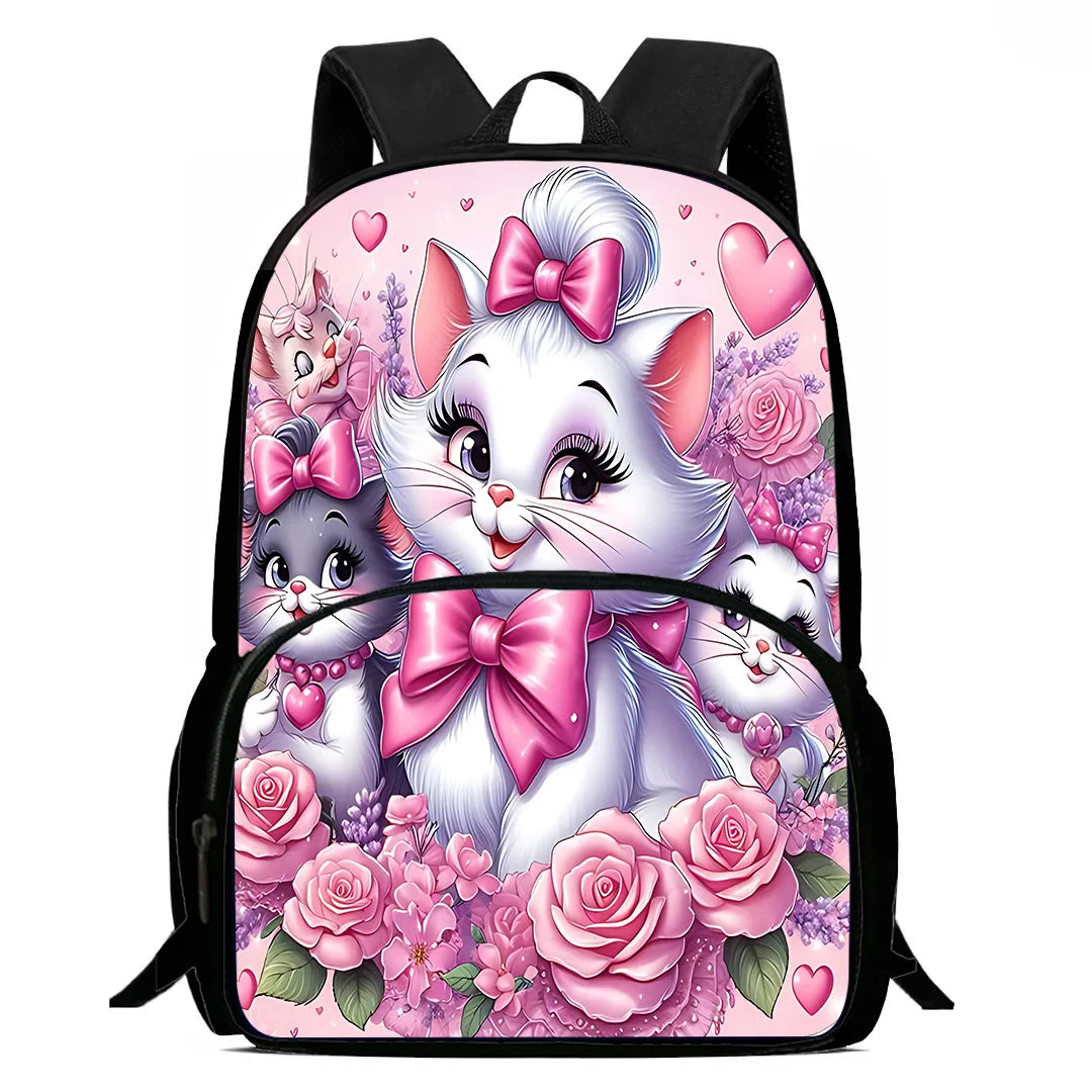 3Pcs Set  Disneys Marie Cat Child Backpacks Shoulder Bag Pencil Case Pupil Large Capacity School Bags for Boys Girls Best Gift