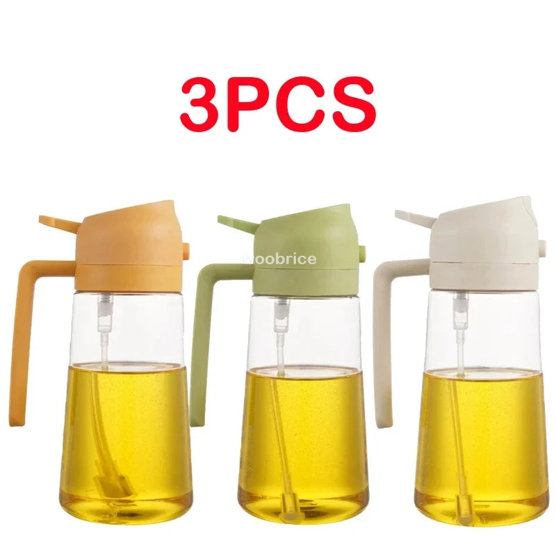 2 in 1 Spray for Olive Oil Spray Sprayer Dispenser Bottle Comfortable Handle Design for Barbecue Air Frying Pan Oven Camping