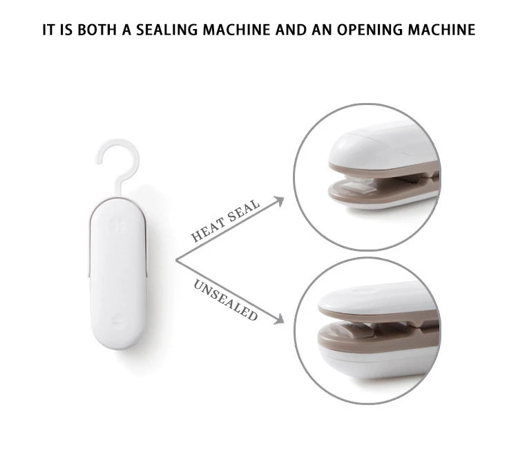 Mini Heat Sealer Portable Kitchen Accessories Tools Storage Plastic Bag Sealer Snacks Sealing Clip Mini Sealing Machine Bag Clip