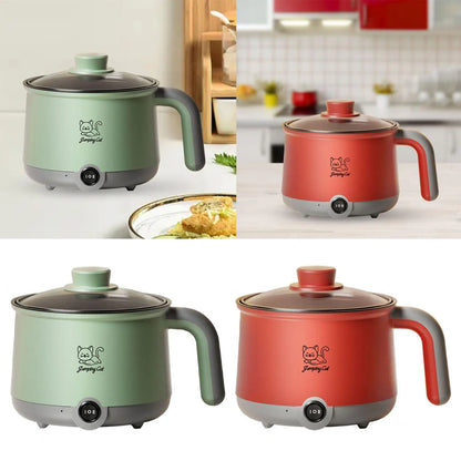 Hot Pot Electric Household Multi Function Cooking Pot 1.8L Ramen Cooker Noodles Cooker for Steak Dumpling Ramen Pasta Dorm Room