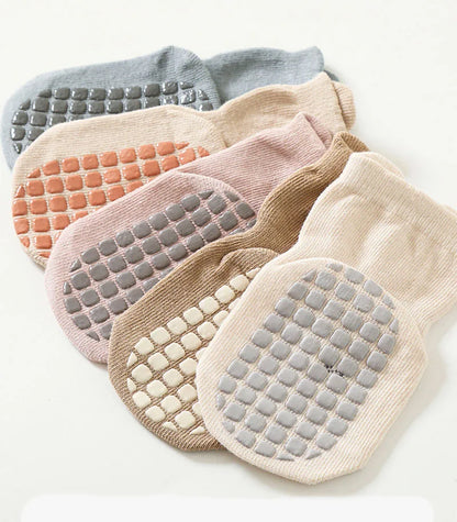 5 Pairs a Lot 2024 New Baby Floor Socks Toddler Girls Cute Indoor Walking Socks Infant Boys Non Slip Bottom Socks