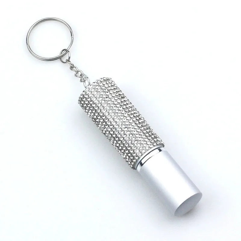 Empty Spray Tank Crystal Keychain Mini Reusable Portable Edc Outdoor Safety Protection Self Defense Keychain Accessories Travel