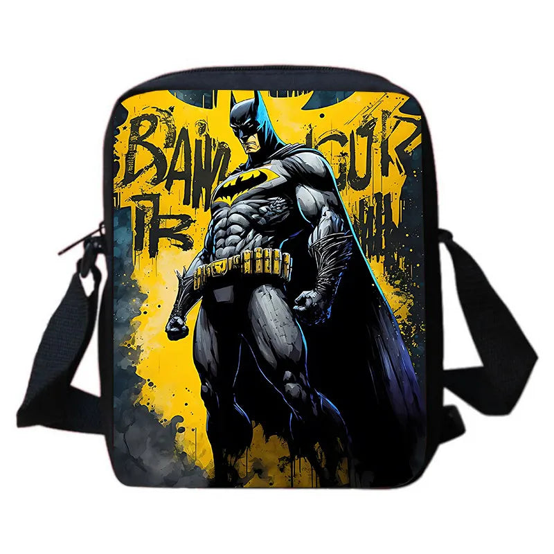 Cartoon Super Hero B-BatmanS LOGO Child Backpack,Shoulder Bag,Pencil Bag for 4-8 Years Old Anime School Bag for BoyGirl BestGift