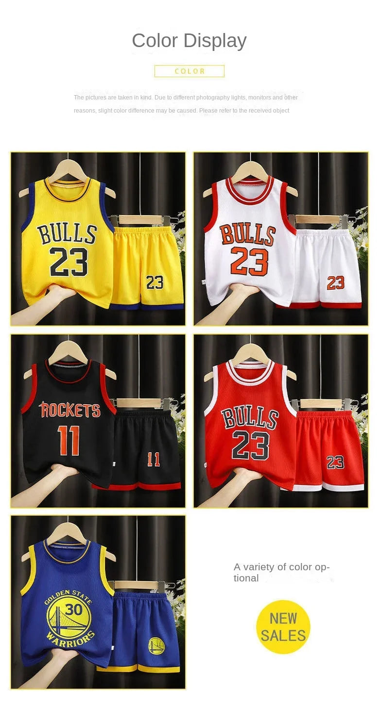 Children's T-shirt Basketball Suit Outdoor Sports Breathable Pure Cotton Sports T-shirt