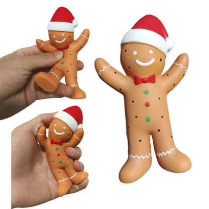 Squishy Cute Christmas Gingerbread Squeeze Stress Relief Toy Christmas Gifts Party Decoration Fidget Toys for Kids Girl Gift