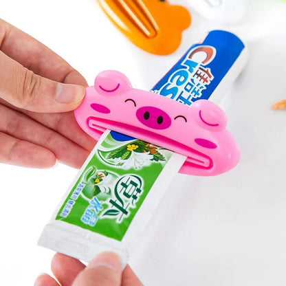 Cute Cartoon Rolling Toothpaste Squeezer Dispenser Facial Cleanser Clips Kid Toothpaste Holder Tube Saver Bathroom Accessories