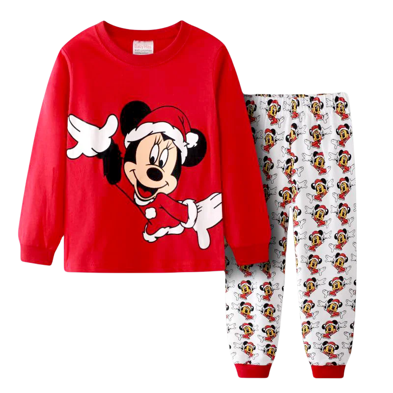 New Spring Autumn Children's Clothing Set Mickey Minnie girl boy Sleepwear Kids Pajamas Set Baby Girls Cotton Cartoon Pyjamas