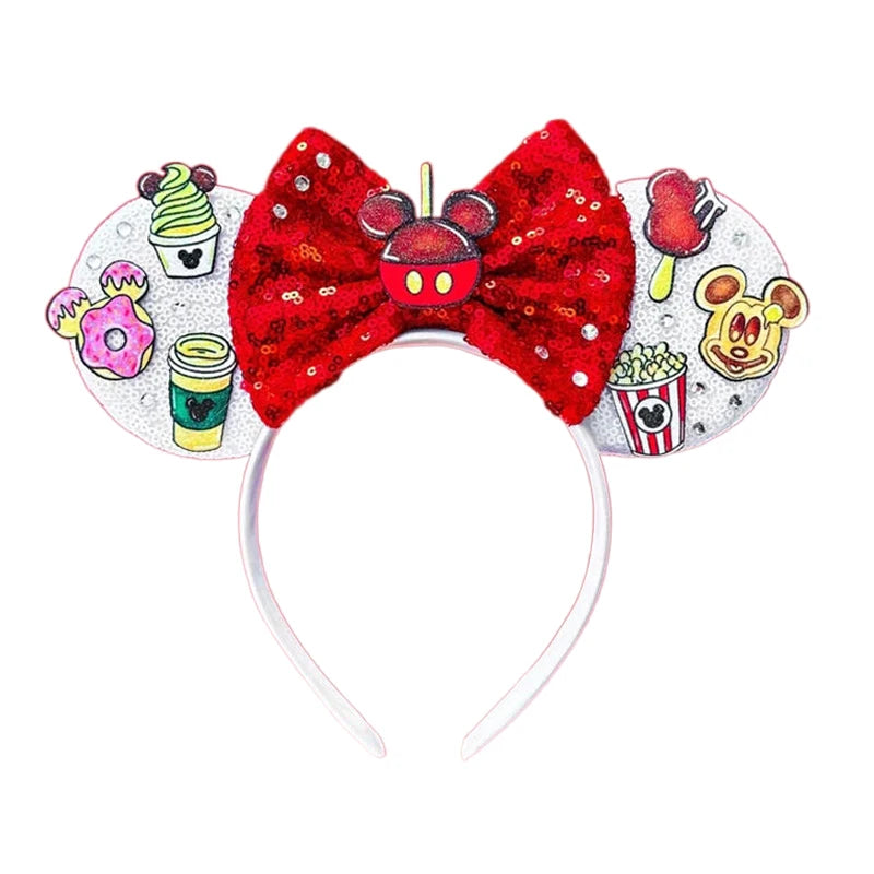 2023 Newest Mickey Mouse Ears Headband Kid Adult Festival Party Sequins Bow Hairband Women Baby Girl Party Hair Accessories Gift