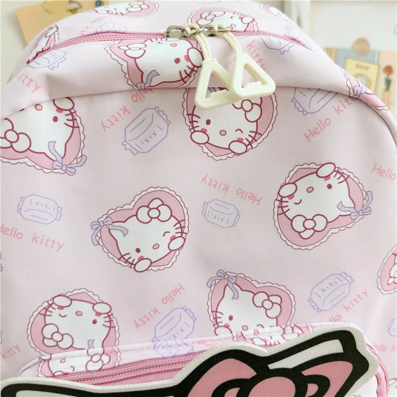 Sanrioed Anime Hello Kitty Cinnamoroll My Melody Kuromi Cute Kid Backpack Kawaii Cartoon Leather Mini School Bag Holiday Gift