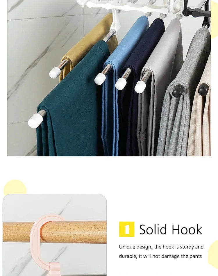 Folding Pants Storage Multifunctional Hanger for Pant Rack Hanger Clothes Organizer Hangers Save Wardrobe Space Bedroom Closets