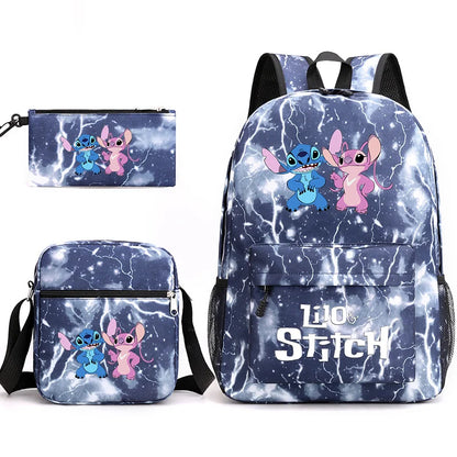 Disney Lilo Stitch 3Pcs/Set Bookbag Kids Backpack Boys Girls School bags Daily Backpacks Mochilas Shoulder Bag Set