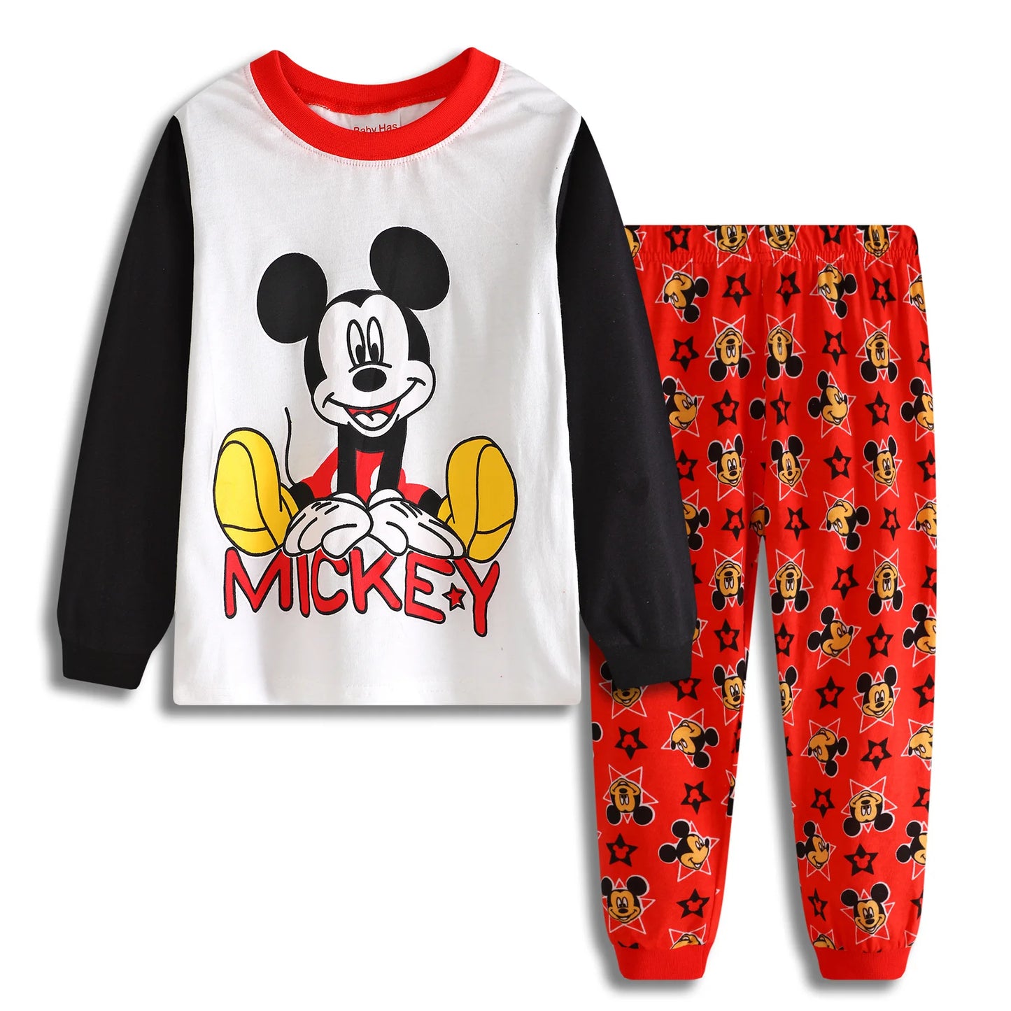 New Spring Autumn Children's Clothing Set Mickey Minnie girl boy Sleepwear Kids Pajamas Set Baby Girls Cotton Cartoon Pyjamas