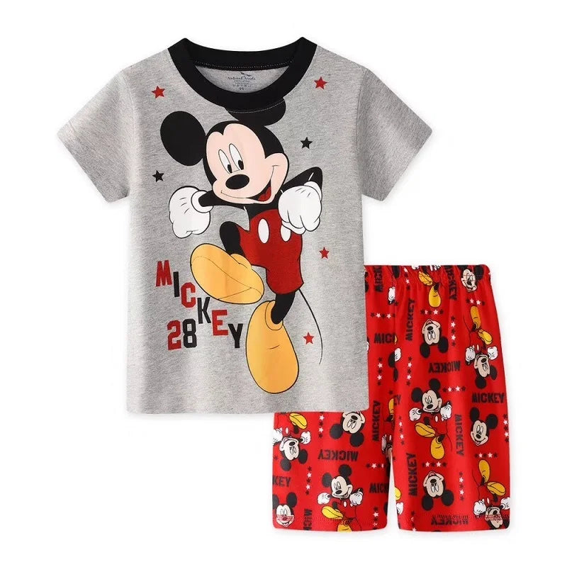 2pcs/set New Kids Short Sleeved Suit Toddler Costume Mickey Clothes Baby Boys Pajamas Set girl Children Tshirt Shorts Set