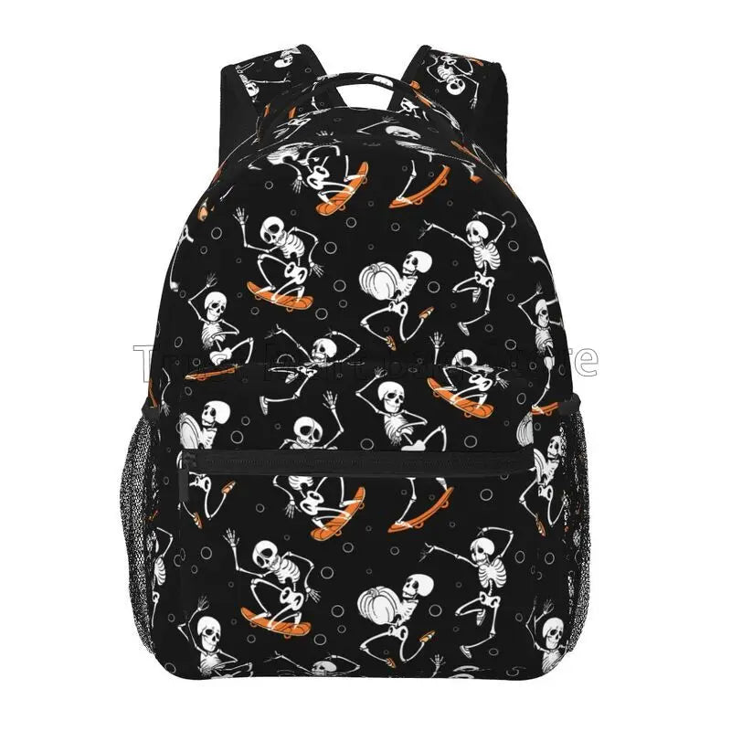 Skeletons Skulls Skateboard Backpacks for Boys Girls Lightweight School Backpack Laptop College Bookbag Travel Casual Daypack