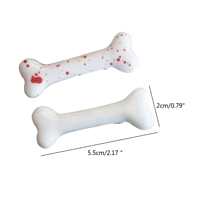 Cartoon Bone Hair Clip Resin Dog Bone Hair Pins Hair Clamps Y2K Hair Accessories for Girls Women Halloween Costume