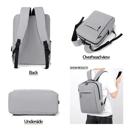 Business Backpack for Men Women Multifunctional Waterproof Laptop Bags with USB Charging Nylon Casual Rucksack School Bag