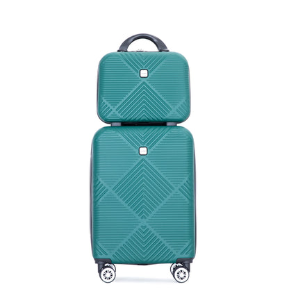 2 Piece Carry on Luggage Set, Airline Approved 20 Inch Luggage with Cosmetic Case，Hard Shell Suitcase with Spinner Wheels