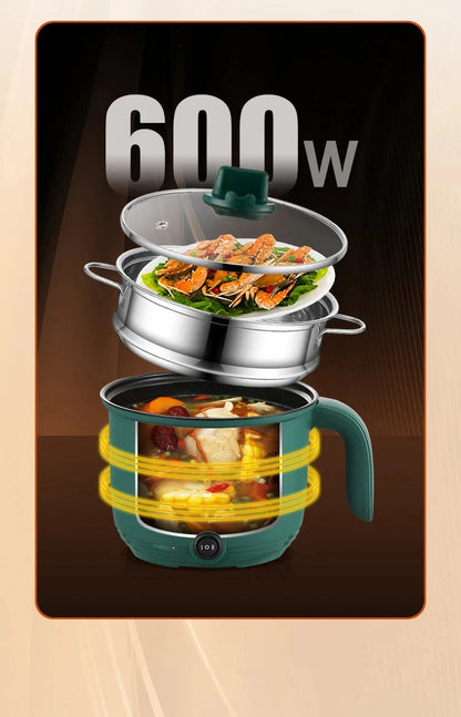 1.5L Capacity Mini Home Cooking Pot Multifunctional Rice Cooker Non Stick Pan Safety Material Potable Stockpot Utility Electrice