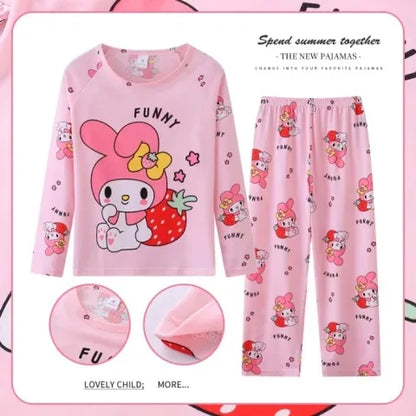 Lovable Kuromi Children Pajama Sets Suitable Comfortable Soft Print Kids Night Clothe Set Colorful Causal Homewear Autumn Winter