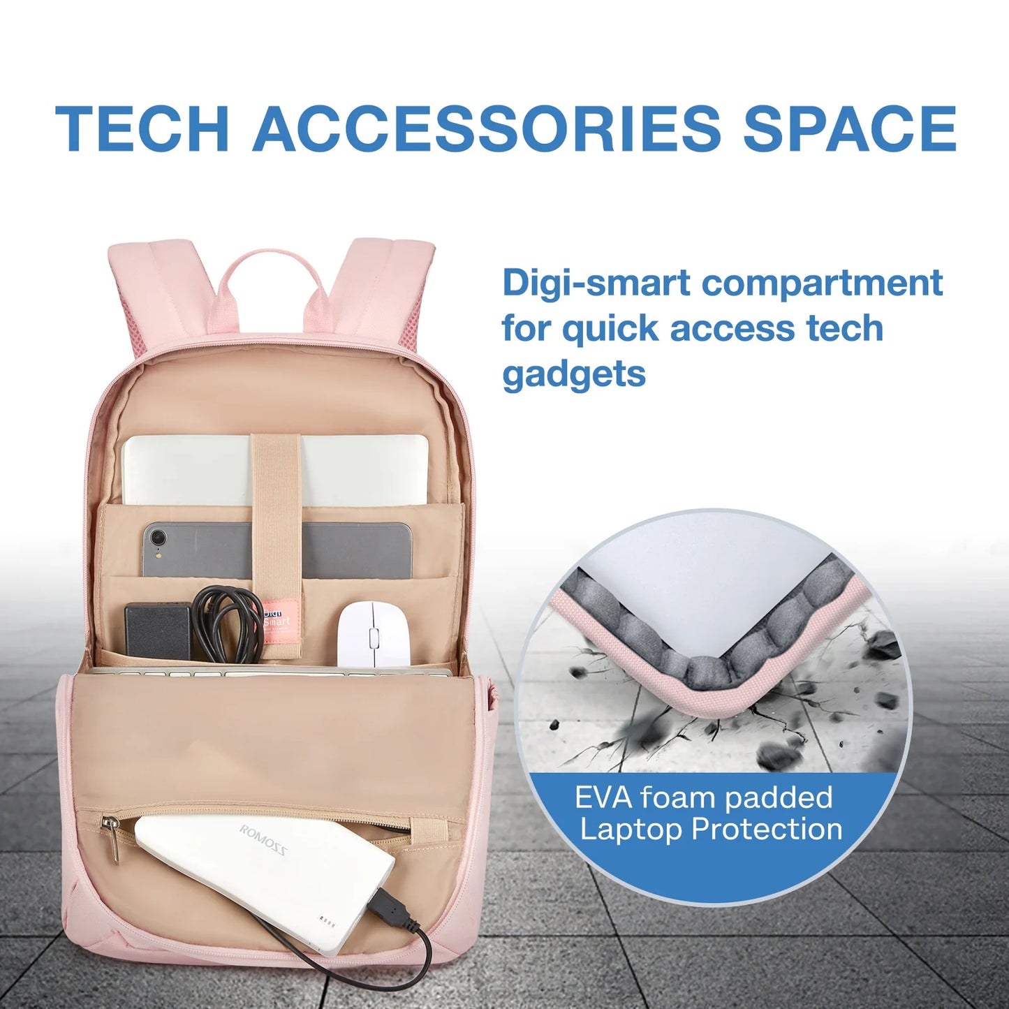 BAGSMART Backpacks for Women School Bag for girl 17.5''/15.6'' Notebook Travel Laptop Computer Backpack with USB Charging Port