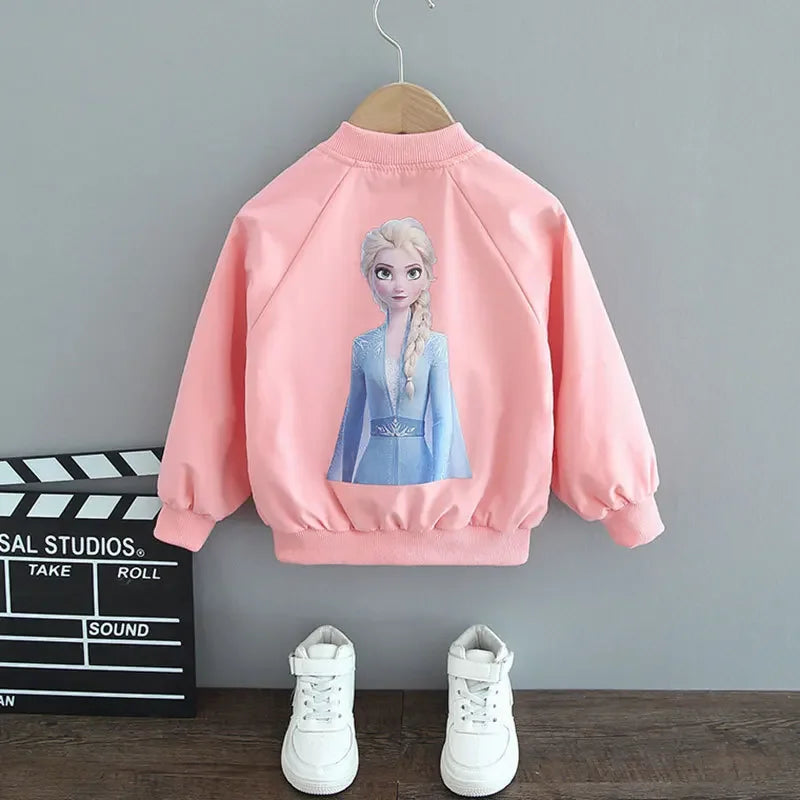 Baby Girls Spring Autumn Frozen Jacket Coats Clothes Little Girls Cartoon Elsa Anna With Hooded Collar Sweatshirt Kids Clothing