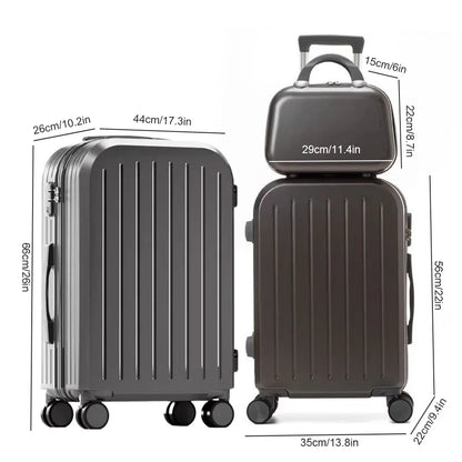 12/20/24 In Combination Suitcase USB Charging Port with Cup Holder Large Capacity Trolley Case Travel Luggage Bag with TSA Lock