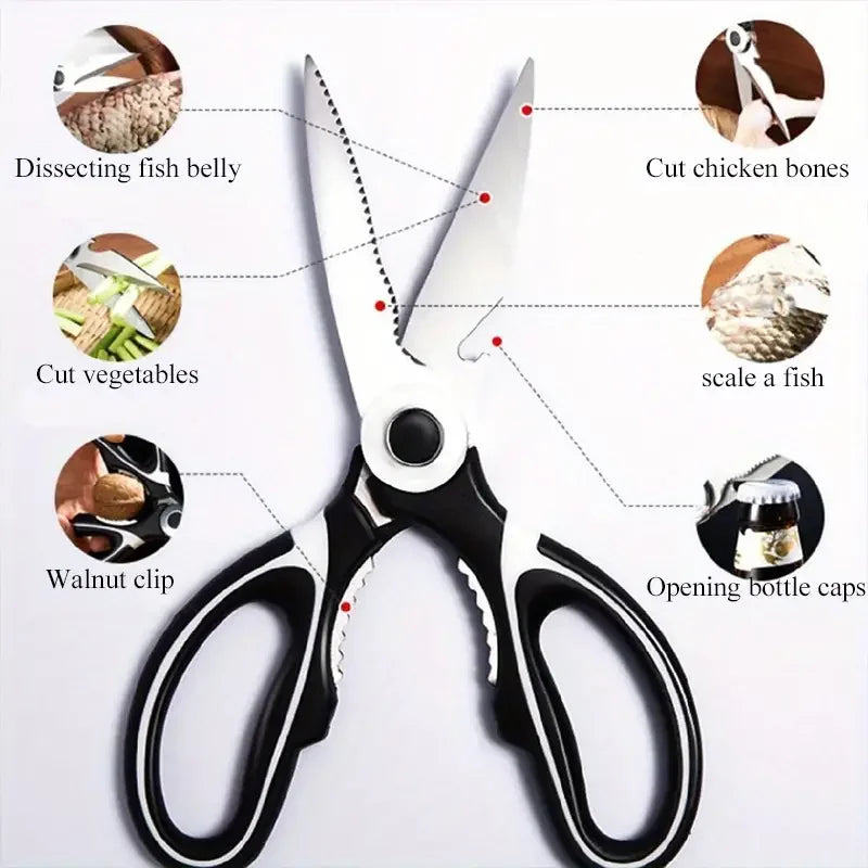 Multifunctional Stainless Steel Kitchen Tools For Cutting Vegetables Meat Fish Food Scissors Kitchen Multi-purpose Tools