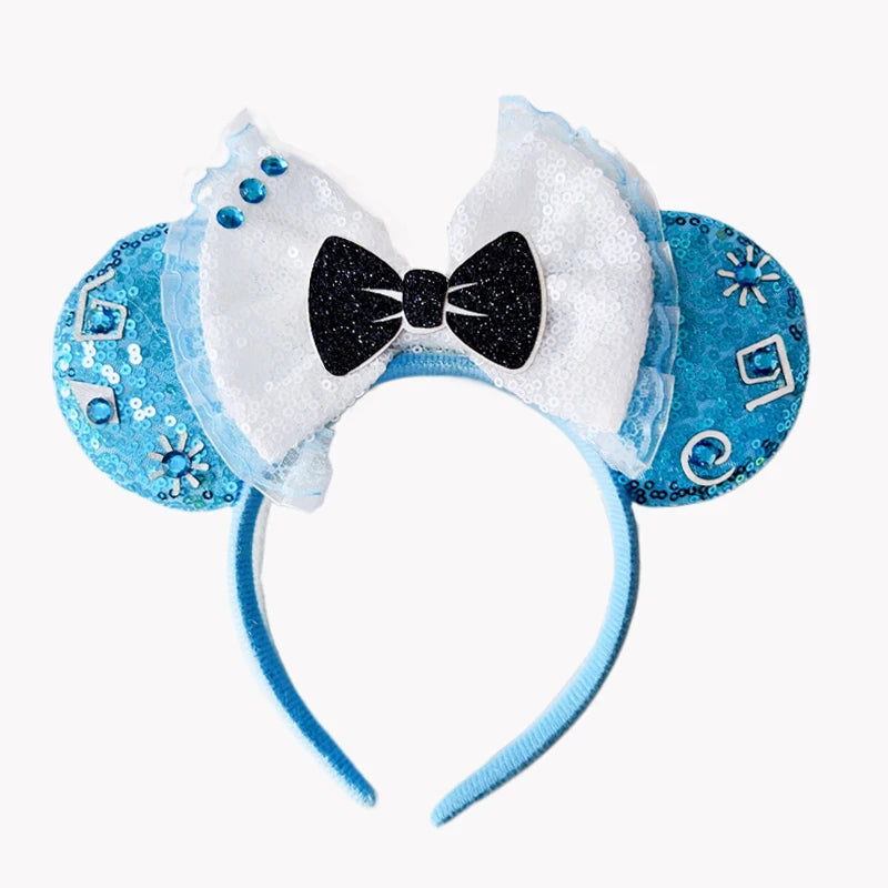 2023 Newest Mickey Mouse Ears Headband Kid Adult Festival Party Sequins Bow Hairband Women Baby Girl Party Hair Accessories Gift