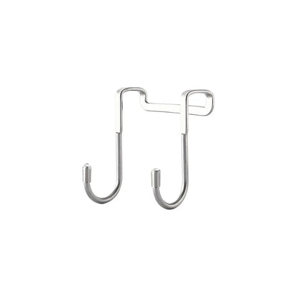 304 Stainless Steel Hook Free Punching Double  S-Shape Hook Kitchen Bathroom Cabinet Door Back Type Coat Towel Storage Hanger