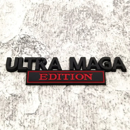 Ultra MAGA Emblem 3D Metal Car Sticker for Universal Car Decoration Classic Personality Labels Zinc Alloy Badge Decal Gadget