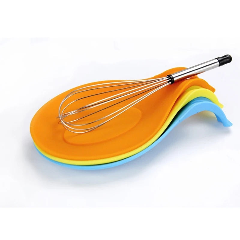 Gadgets Silicone Multipurpose Spoon Rest Mat Holder for Tableware Kitchen Utensil   Supplies  Accessories