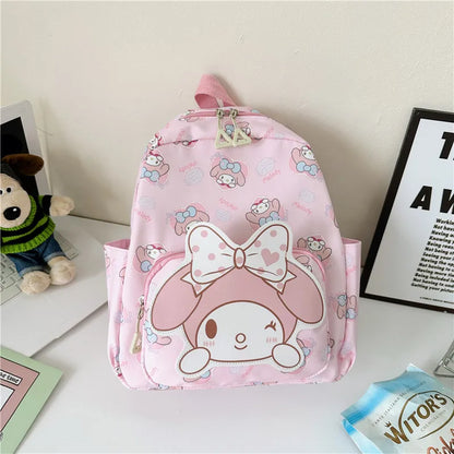 Sanrioed Anime Hello Kitty Cinnamoroll My Melody Kuromi Cute Kid Backpack Kawaii Cartoon Leather Mini School Bag Holiday Gift