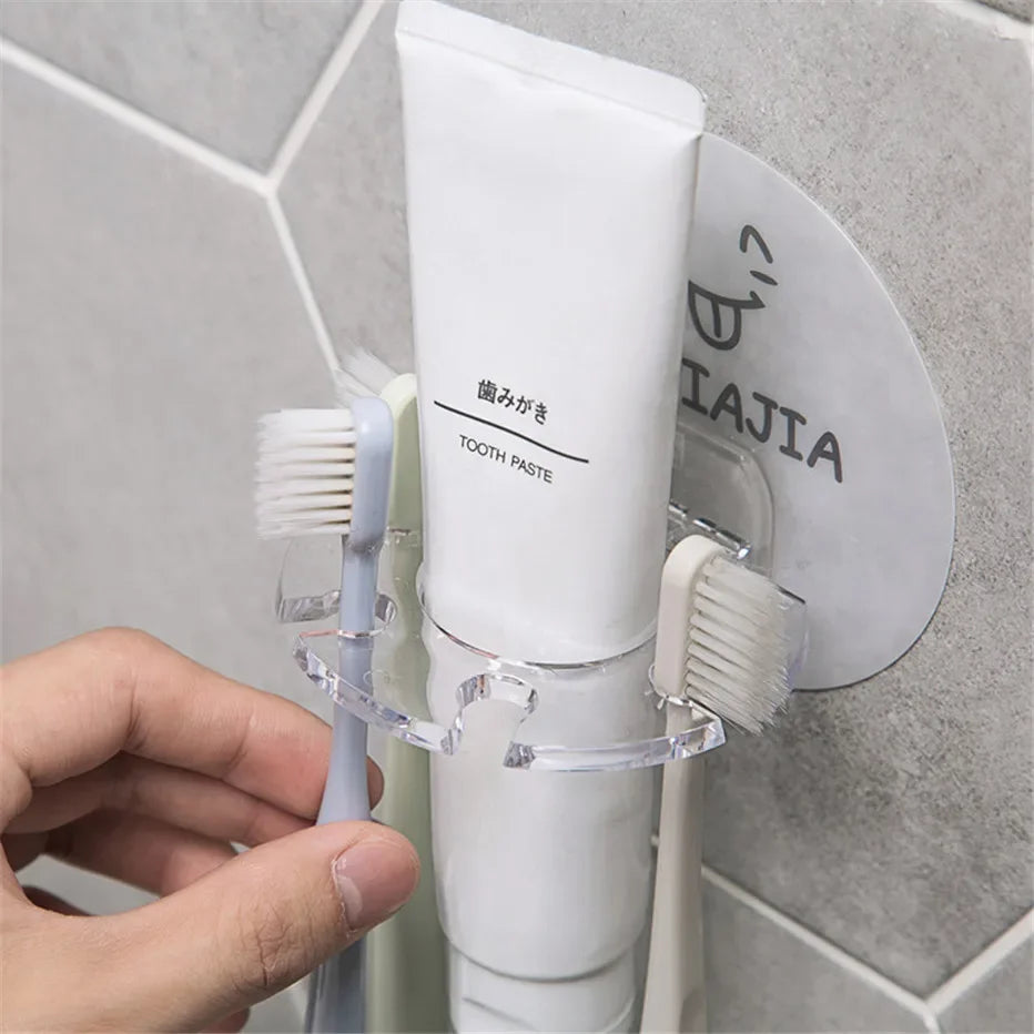 1PC Plastic Toothbrush Holder Toothpaste Storage Rack Shaver Tooth Brush Dispenser Bathroom Organizer Accessories Tools GUANYAO