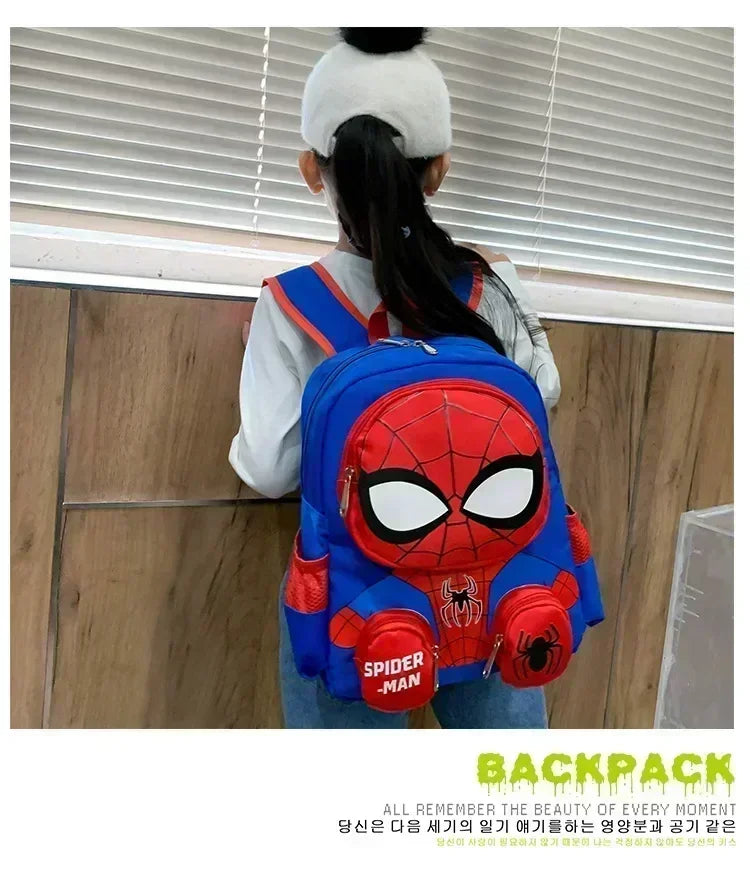 Spiderman Backpacks Super Heroes Student School Bag Cartoon 3d Stereo Kindergarten Backpack Children's Travel Bag Birthday Gift