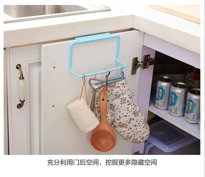 Towel Rack Hanging Holder Organizer Bathroom Kitchen Cabinet Cupboard Hanger Kitchen Bathroom Accessories Gadgets Cooking Tools