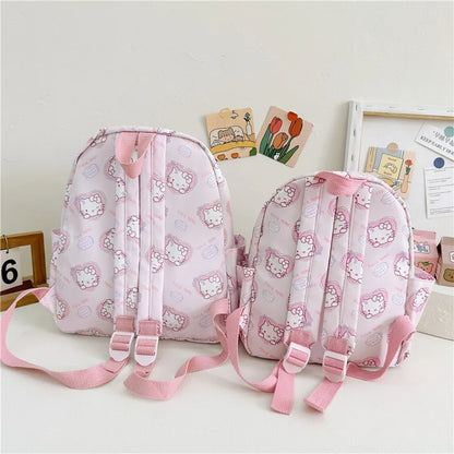 Sanrioed Anime Hello Kitty Cinnamoroll My Melody Kuromi Cute Kid Backpack Kawaii Cartoon Leather Mini School Bag Holiday Gift