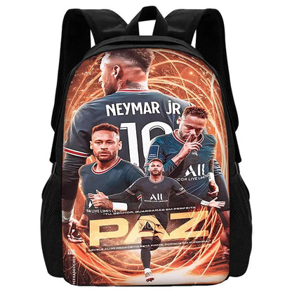 Game Football Child School Backpack with Lunch Bags ,Pencil Bags ,N-NeymarS School Bags for Boys Girls Best Gift