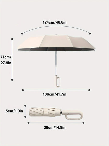 30 Bones Windproof Strong 105CM Reinforced Automatic Folding Umbrella for Men, Large Buckle Handle Wind and Water Resistant