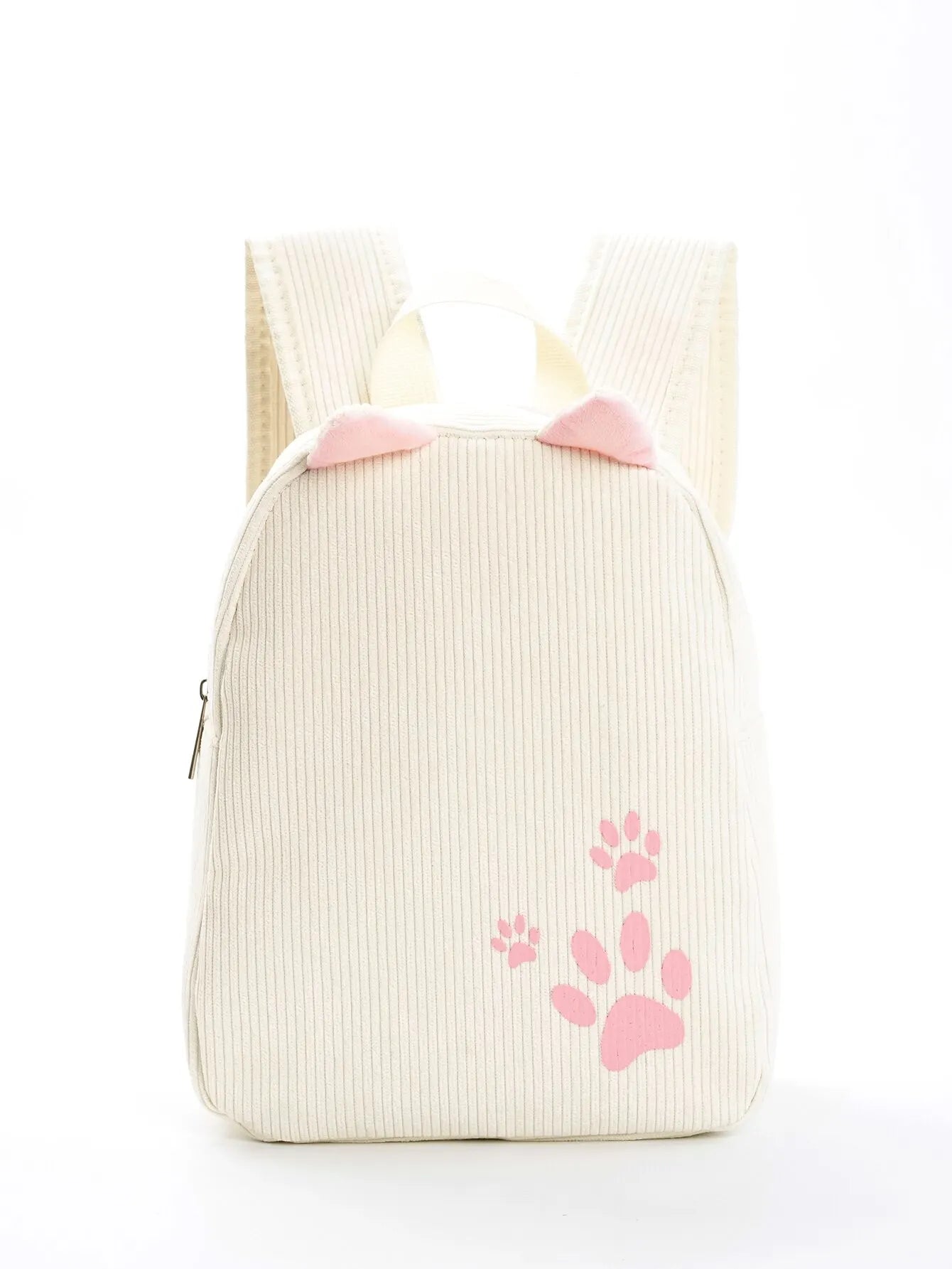 Cute Kitten Paws Embroidered Corduroy Women'S Backpack Classic Backpack Suitable For The School Season Outdoors