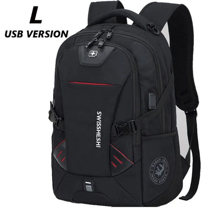 Men Multifunction USB charging fashion business casual travel anti-theft Waterproof 17 inch Laptop backpack School bag