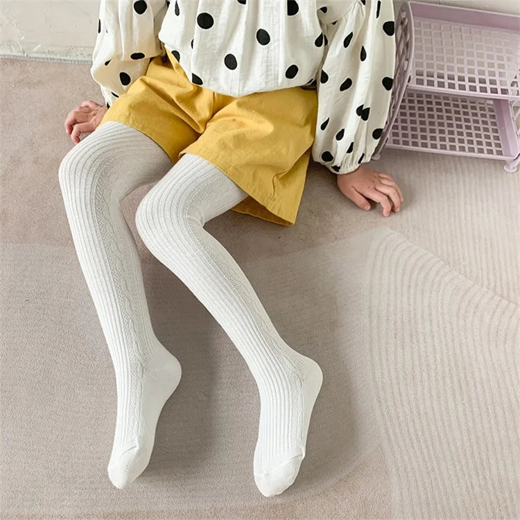 Children's Tights For Girls Spring Autumn Baby Girl Tights Fashion Kids Pantyhose Cotton Solid Soft Princess Leggings 2-8Years