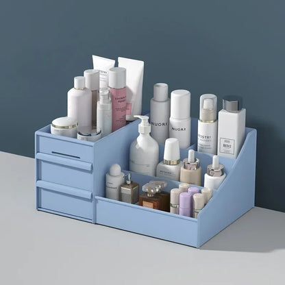 Plastic Drawer Makeup Storage Box Dormitory Finishing Shelf Cosmetics Skin Care Dressing Table Desktop Stationery Box