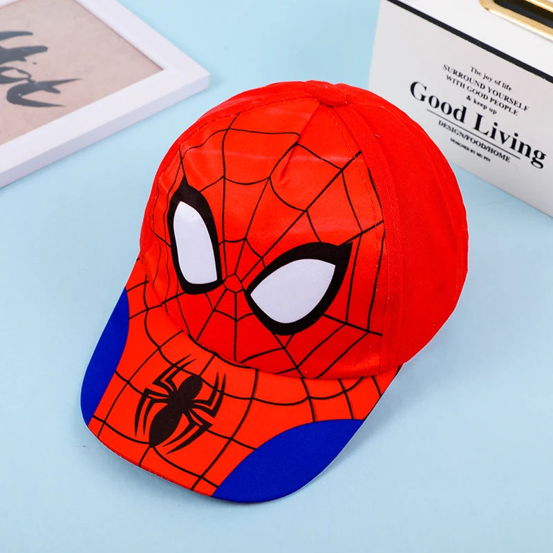 Disney New Anime Frozen Minnie Mouse Kids Brand Hat Boy Girl Travel Caps Spiderman Mickey Baby Caps Figure Gift Toys 3-8Y