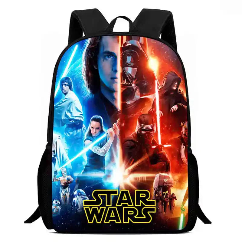 Cartoon S-Star-W-Wars Child School Backpack With Shoulder Bags Pencil Bags For Kindergarten,Best Gift For Boys and Girls